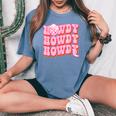 Howdy Southern Western Girl Country Rodeo Pink Disco Cowgirl Women's Oversized Comfort T-shirt Blue Jean