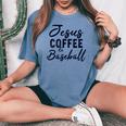 Jesus Coffee And Sport And Christian Lovers Women's Oversized Comfort T-shirt Blue Jean