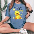 Just A Girl Who Loves Ducks Women's Oversized Comfort T-shirt Blue Jean