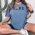 Ohio Rainbow Pride Home State Map Women's Oversized Comfort T-shirt Blue Jean