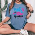 Pink Or Blue Grandma Loves You Gender Reveal Baby Women's Oversized Comfort T-shirt Blue Jean