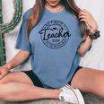 Retired Teacher Let The Recess Begin Teacher Retirement 2024 Women's Oversized Comfort T-shirt Blue Jean