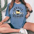 Service-Human Do Not Pet Pug Dog Lover Women Women's Oversized Comfort T-shirt Blue Jean