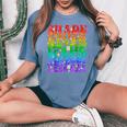 Shade Never Made Anybody Less Gay Lgbtq Rainbow Pride Groovy Women's Oversized Comfort T-shirt Blue Jean