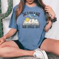 Space Book Teacher Time To Read A Book And Space Out Women's Oversized Comfort T-shirt Blue Jean
