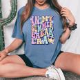 In My Summer Break Era Groovy Smile Face Summer Vacation Women's Oversized Comfort T-shirt Blue Jean