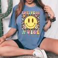 Twelve Is A Vibe 12Th Birthday Groovy 12 Year Old Boys Girls Women's Oversized Comfort T-shirt Blue Jean
