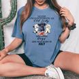 Never Underestimate An Old Lady Who Loves Dogs-July Women's Oversized Comfort T-shirt Blue Jean