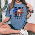 Wanted Donald Trump For President 2024 Trump Shot Flag Women's Oversized Comfort T-shirt Blue Jean