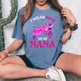 I Wear Pink For My Nana Breast Cancer Turtle Women's Oversized Comfort T-shirt Blue Jean