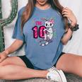Youth Girls 10Th Birthday Outfit I'm 10 Years Old Cat Kitty Kitten Women's Oversized Comfort T-shirt Blue Jean