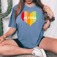 Youth Girls Alyssa Name Heart Retro Vintage Women's Oversized Comfort T-shirt Blue Jean