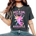 Axolotl Just A Girl Who Loves Axolotls Women's Oversized Comfort T-Shirt Pepper