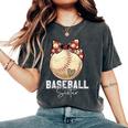 Baseball Sister Leopard Mother's Day Girls Womens Women's Oversized Comfort T-Shirt Pepper