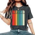 Blessed Christian Faith Inspiration Quote – Vintage Color Women's Oversized Comfort T-Shirt Pepper