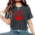 Canada Vintage Canadian Flag Leaf Maple Retro Women's Oversized Comfort T-Shirt Pepper