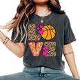 Cute Love Basketball Leopard Print Girls Basketball Women's Oversized Comfort T-Shirt Pepper