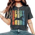 Derby Featuring Horse Vintage Style Derby Women's Oversized Comfort T-Shirt Pepper