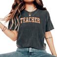 Floral Teacher Gardener Teacher Flowers Cute Women's Oversized Comfort T-Shirt Pepper