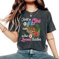 Fun Just A Girl Who Loves Turtles And Girls Cute Women's Oversized Comfort T-Shirt Pepper