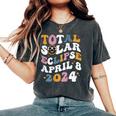 Groovy Total Solar Eclipse 2024 Cute Solar Eclipse Women's Oversized Comfort T-Shirt Pepper