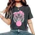 Pink Tiger For Girl Glasses & Pink Bubble Gum Women's Oversized Comfort T-Shirt Pepper