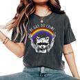 Raccoon Be Gay Do Crime Rainbow Lgbtq Pride Gay Racoon Women's Oversized Comfort T-Shirt Pepper