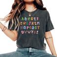 Funy Alphabet Abcs Animal Learning Kindergarten Teacher Women's Oversized Comfort T-Shirt Pepper