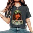 Gemini Queen Black Woman Camo Hat Locs Birthday Women's Oversized Comfort T-Shirt Pepper