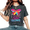 This Girl Glows Cute Girl Woman Tie Dye 80S Party Team Women's Oversized Comfort T-Shirt Pepper