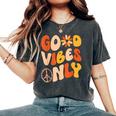 Good Vibes Only Peace Love 60S 70S Tie Dye Groovy Hippie Women's Oversized Comfort T-Shirt Pepper