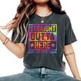 Happy Last Day Of School Teacher Straight Outta Here Women's Oversized Comfort T-Shirt Pepper