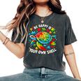 Be Happy In Your Own Shell Autism Awareness Rainbow Turtle Women's Oversized Comfort T-Shirt Pepper