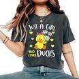 Just A Girl Who Loves Ducks Lovers Outfits Kawaii Animals Women's Oversized Comfort T-Shirt Pepper