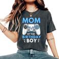 Mom Of The Birthday Boy Matching Video Gamer Birthday Women's Oversized Comfort T-Shirt Pepper