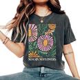 No Rain No Flowers Boho Wildflowers Plants Floral Garden Women's Oversized Comfort T-Shirt Pepper