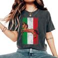 Patriotic Horse Italian Flag Equestrian Horseback Riding Women's Oversized Comfort T-Shirt Pepper