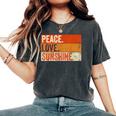 Peace Love Sunshine Mother Father Sun Lover Vintage Women's Oversized Comfort T-Shirt Pepper