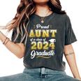 Proud Aunt Of A Class Of 2024 Graduate Senior 24 Graduation Women's Oversized Comfort T-Shirt Pepper