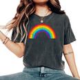 Rainbow Vintage Retro 80'S Style Gay Pride Rainbow Women's Oversized Comfort T-Shirt Pepper