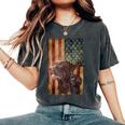 Retro Chocolate Lab With Usa Flag Chocolate Lab Dad Mom Women's Oversized Comfort T-Shirt Pepper