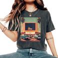 Retro Drive-In Theater Vintage Movies Graphic Women's Oversized Comfort T-Shirt Pepper