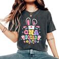 Retro Groovy Cna Squad Bunny Ear Flower Easter Women's Oversized Comfort T-Shirt Pepper