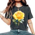 Rose Flower Yellow Floral Women's Oversized Comfort T-Shirt Pepper