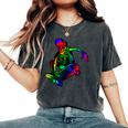 Skeleton On Skateboard Rainbow Skater Graffiti Skateboarding Women's Oversized Comfort T-Shirt Pepper