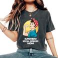 Superhero Social Worker Mom Social Worker Women's Oversized Comfort T-Shirt Pepper