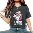 I Sweat Glitter Muscle Unicorn Workout Gym Men Women's Oversized Comfort T-Shirt Pepper