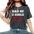 Tired Dad Of 2 Girls Fun Father Of Two Daughters Low Battery Women's Oversized Comfort T-Shirt Pepper