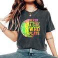 Never Underestimate A Girl Who Plays Golf Sports Lover Women's Oversized Comfort T-Shirt Pepper