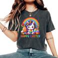 Unicorn Rainbow Happy Easter Easter Day Women's Oversized Comfort T-Shirt Pepper